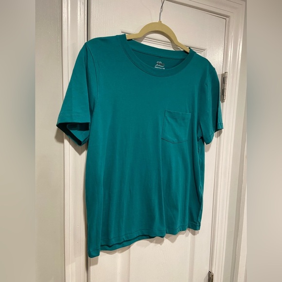 NWOT J. Crew Essentials Size S Teal Blue Cotton Crew Neck Tee Shirt - Picture 4 of 11